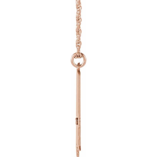 14K Rose .015 CT Natural Diamond Alabama State Accent City 18" Necklace