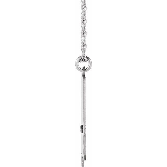 14K White .015 CT Natural Diamond Alabama State Accent City 18" Necklace