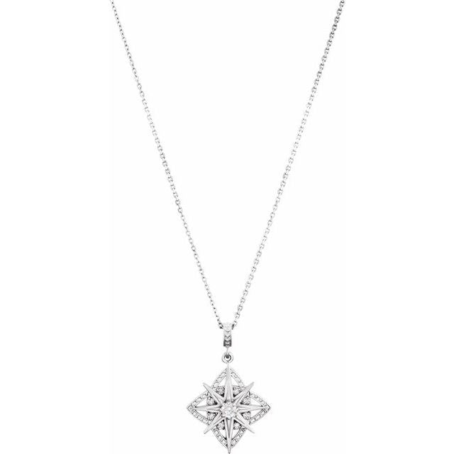 Sterling Silver 1/6 CTW Natural Diamond 18" Necklace