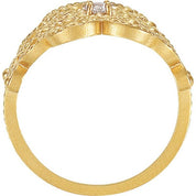 14K Yellow .08 CT Natural Diamond Granulated Ring