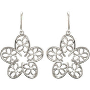 Sterling Silver 1/6 CTW Natural Diamond Flower Earrings