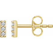 14K Yellow .05 CTW Lab-Grown Diamond Bar Earrings