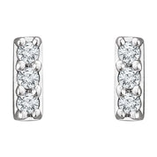 14K White .05 CTW Lab-Grown Diamond Bar Earrings