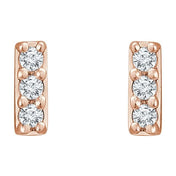 14K Rose .05 CTW Lab-Grown Diamond Bar Earrings