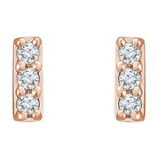 14K Rose .05 CTW Lab-Grown Diamond Bar Earrings