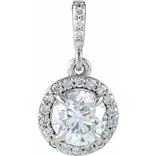10 CTW Lab-Grown Diamond Halo-Style Pendant