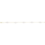 14K Yellow Cultured White Freshwater Pearl 7 1/2" Bracelet