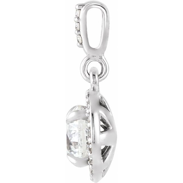 10 CTW Lab-Grown Diamond Halo-Style Pendant