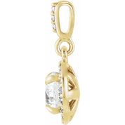 14K Yellow 9/10 CTW Lab-Grown Diamond Halo-Style Pendant