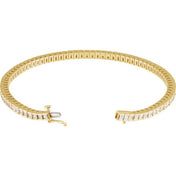 14K Yellow 3 9/10 CTW Natural Diamond Line 7 1/4" Bracelet