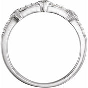 14K White 1/10 CTW Natural Diamond Stackable Ring
