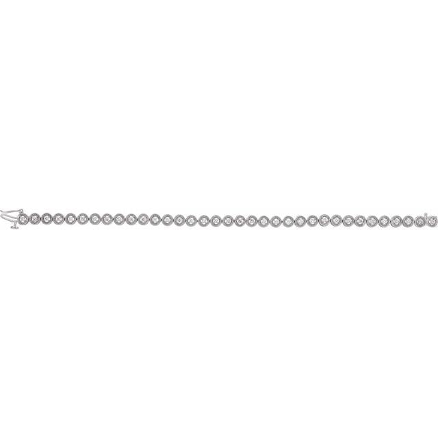 14K White 1 CTW Natural Diamond 7" Bracelet