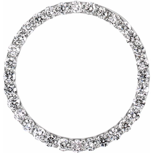 Platinum 3/8 CTW Natural Diamond Circle Pendant