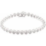 14K White 1 CTW Natural Diamond 7" Bracelet