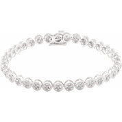 14K White 1 CTW Natural Diamond 7" Bracelet