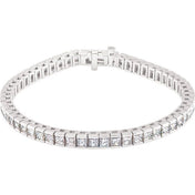 18K White 9 1/3 CTW Natural Diamond Line 7 1/4" Bracelet