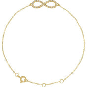 14K Yellow 1/6 CTW Natural Diamond Infinity-Inspired 7-8" Bracelet