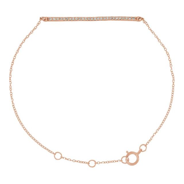 14K Rose 1/6 CTW Natural Diamond 6-8" Bracelet