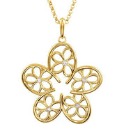 14K Yellow 1/10 CTW Natural Diamond Flower 18" Necklace