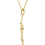 14K Yellow 1/10 CTW Natural Diamond Flower 18" Necklace