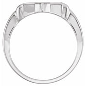 14K White Star of David Ring