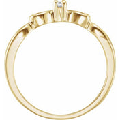 14K Yellow .03 CT Youth Natural Diamond Heart Ring