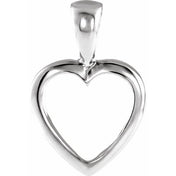 10K White 15x10 mm Open Heart Pendant