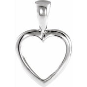 Platinum 15x10 mm Open Heart Pendant