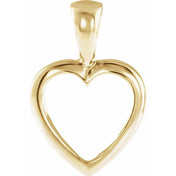 18K Yellow 15x10 mm Open Heart Pendant