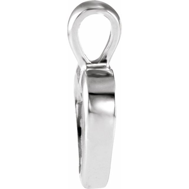 Platinum 15x10 mm Open Heart Pendant