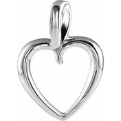 Platinum 20.7x15 mm Heart Pendant