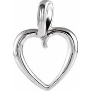 Platinum 20.7x15 mm Heart Pendant