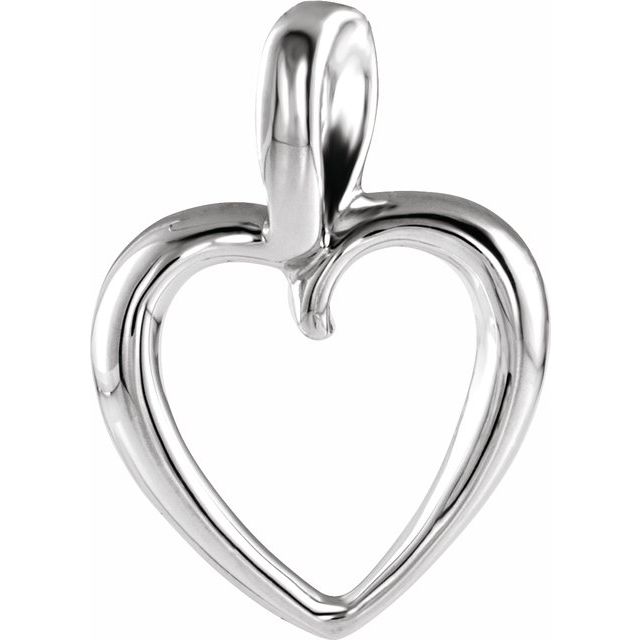 Platinum 20.7x15 mm Heart Pendant