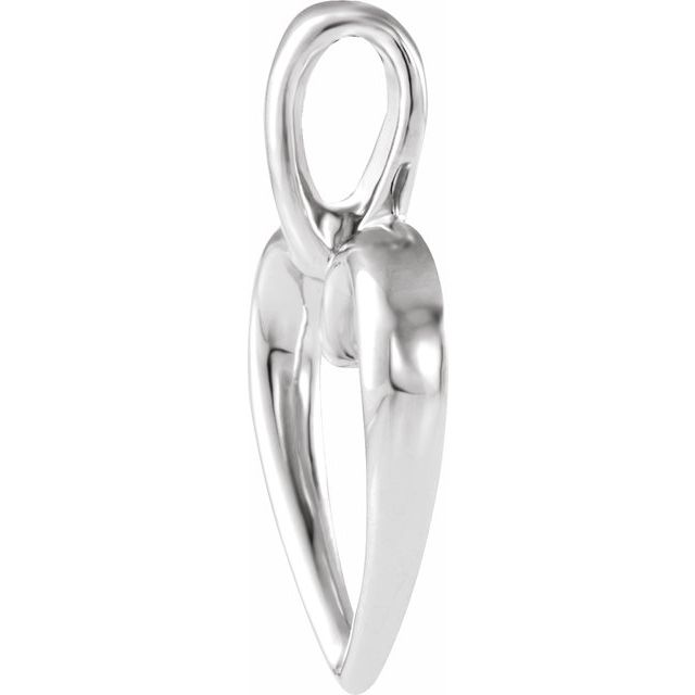 Platinum 20.7x15 mm Heart Pendant