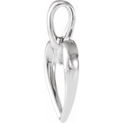 14K White 20.7x15 mm Heart Pendant