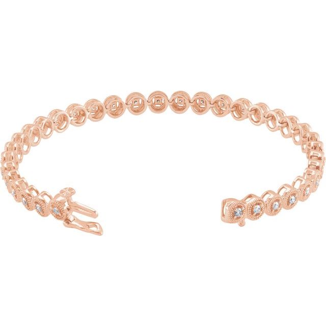 14K Rose 1 CTW Natural Diamond 7" Bracelet