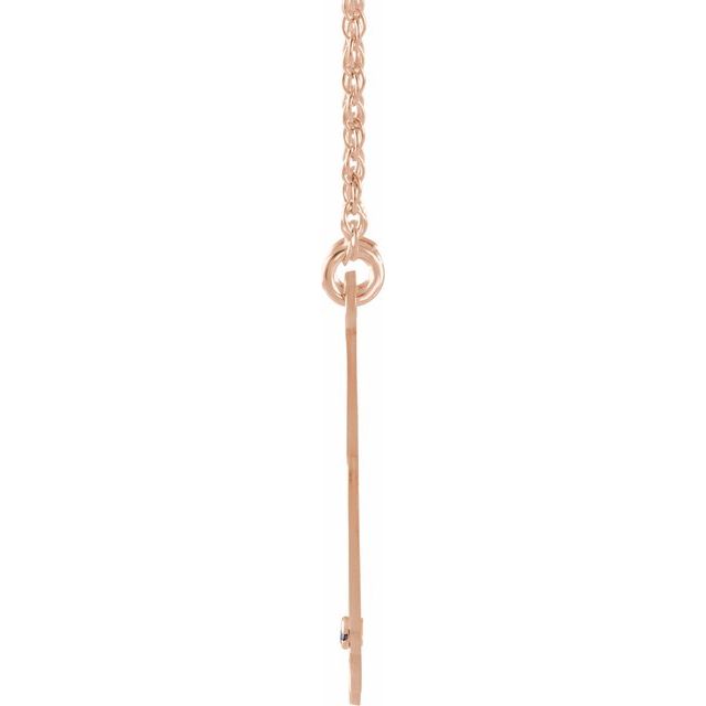 14K Rose Gold-Plated Sterling Silver 25 mm 2-Initial Imitation Amethyst Script Monogram Necklace