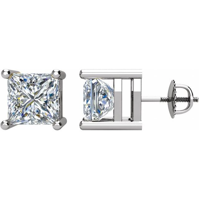 14K White 2 CTW Natural Diamond Stud Earrings