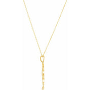 14K Yellow .08 CTW Natural Diamond Granulated 18" Necklace