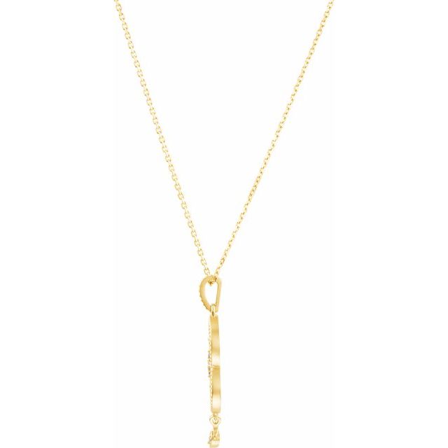 14K Yellow .08 CTW Natural Diamond Granulated 18" Necklace