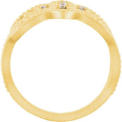 14K Yellow 1/8 CTW Natural Diamond Granulated Ring