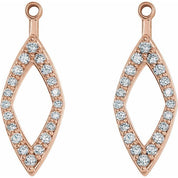 14K Rose 1/4 CTW Natural Diamond Earring Jackets