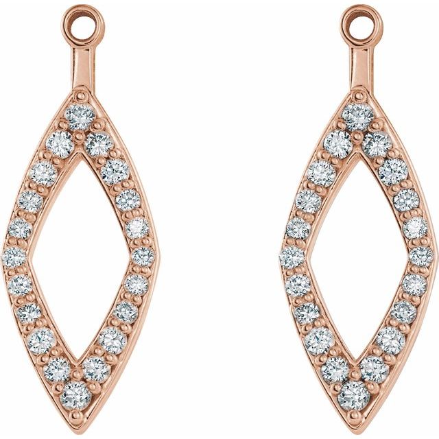 14K Rose 1/4 CTW Natural Diamond Earring Jackets