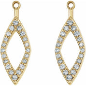 14K Yellow 1/4 CTW Natural Diamond Earring Jackets