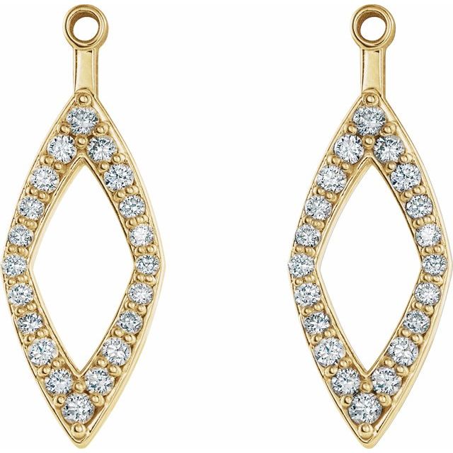 14K Yellow 1/4 CTW Natural Diamond Earring Jackets
