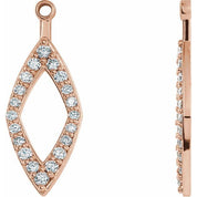 14K Rose 1/4 CTW Natural Diamond Earring Jackets
