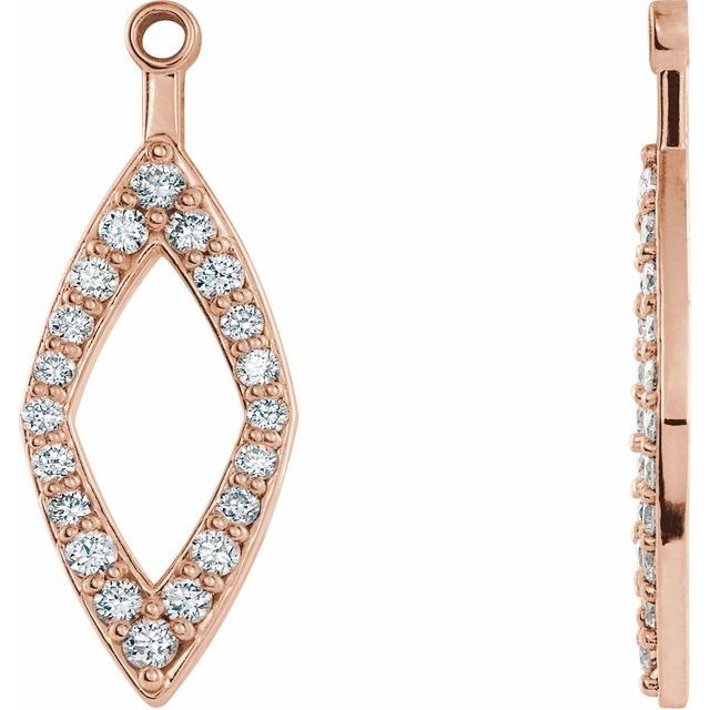 14K Rose 1/4 CTW Natural Diamond Earring Jackets