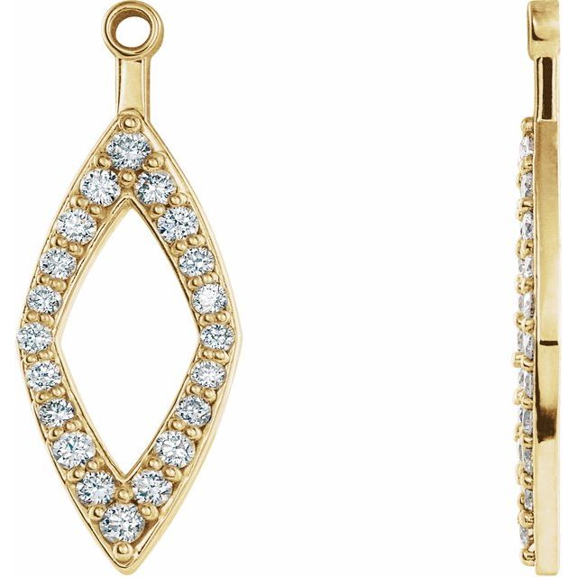 14K Yellow 1/4 CTW Natural Diamond Earring Jackets