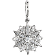 Sterling Silver 1/3 CTW Natural Diamond Charm