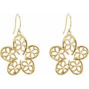14K Yellow 1/6 CTW Natural Diamond Flower Earrings